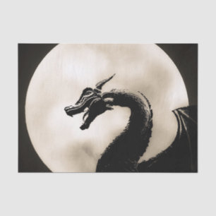 Papel De Seda Dragón iluminado por la luna