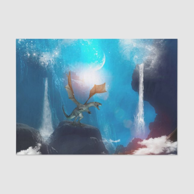 Papel De Seda Dragón maravilloso en la noche (Anverso)