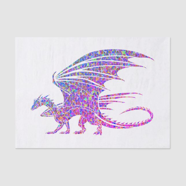 Papel De Seda Dragón mosaico asombroso (Anverso)