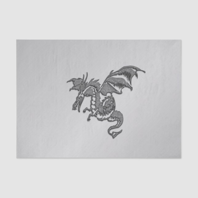 Papel De Seda Dragón plateado (Anverso)