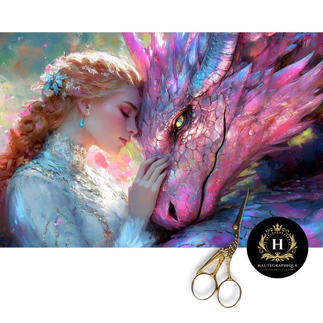 Papel De Seda Dragón rosa caprichoso y desenlace de princesa elf (Subido por el creador)