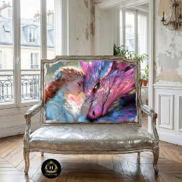 Papel De Seda Dragón Rosa Caprichoso y Princesa Elfa Decoupage