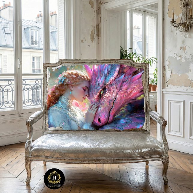 Papel De Seda Dragón Rosa Caprichoso y Princesa Elfa Decoupage (Subido por el creador)