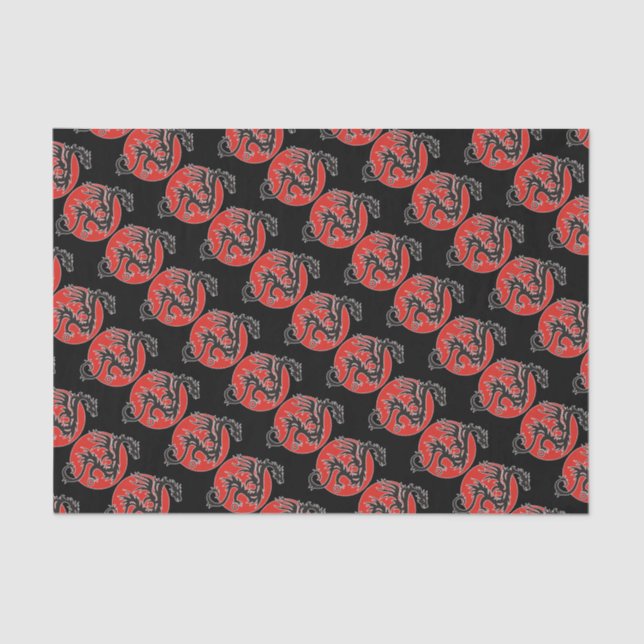 Papel De Seda Dragon Sun - blanco rojo negro + tus ideas (Anverso)