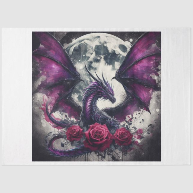 Papel De Seda Dragón violento (Anverso)