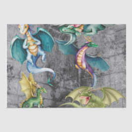 Papel De Seda Dragones en una esquina