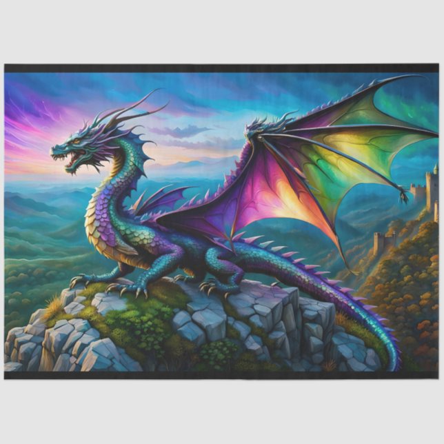 Papel De Seda Dragones irlandeses protegen su tierra (Anverso)