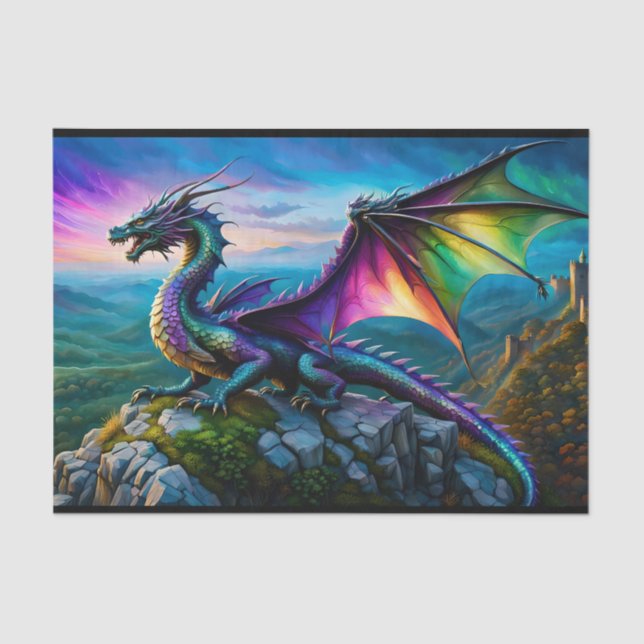 Papel De Seda Dragones irlandeses protegen su tierra (Anverso)