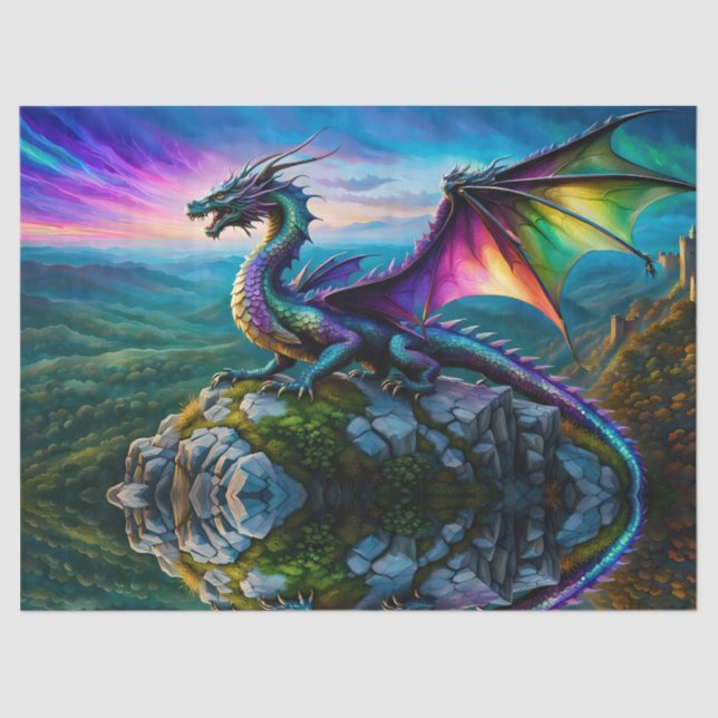 Papel De Seda Dragones irlandeses protegen su tierra (Anverso)