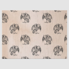 Papel De Seda Dragones negros en Tan Decoupage