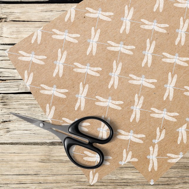 Papel De Seda dragonflies acuarela sobre fondo kraft (Subido por el creador)