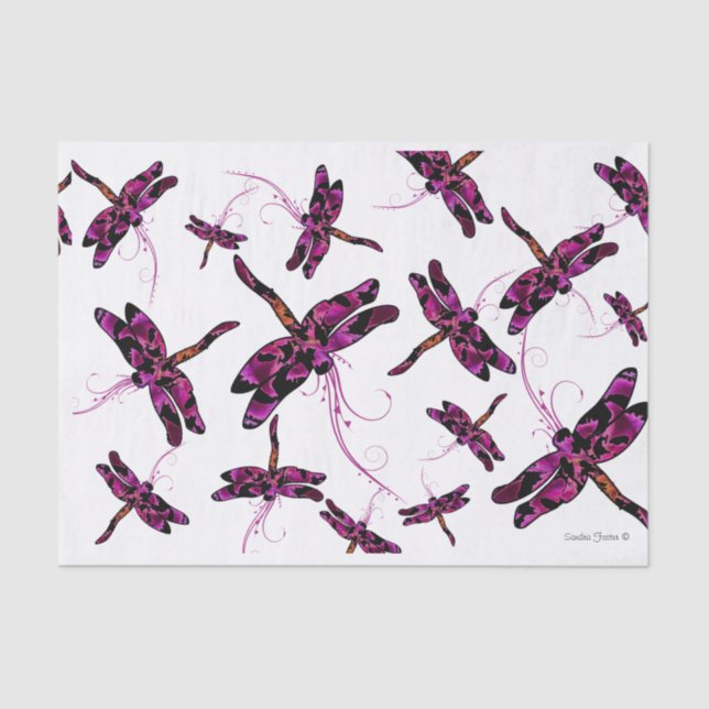 Papel De Seda Dragonflies caprichoso (Anverso)