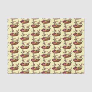 Papel De Seda Dragonflies On Flower Basket Pattern