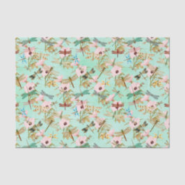 Papel De Seda Dragonfly floral vintage
