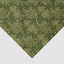 Papel De Seda Dragonfly Green Damask