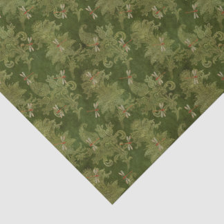 Papel De Seda Dragonfly Green Damask