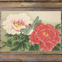 Dragonfly sobre los pueblos botánicos japoneses vi