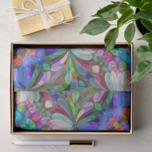 Papel De Seda Dragonfly Wildflower Garden Abstract Floral
