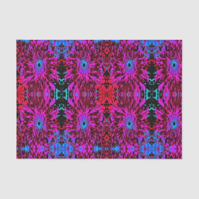 Papel De Seda Dramática Crimson Red, Purple y Black Dahlia (Anverso)