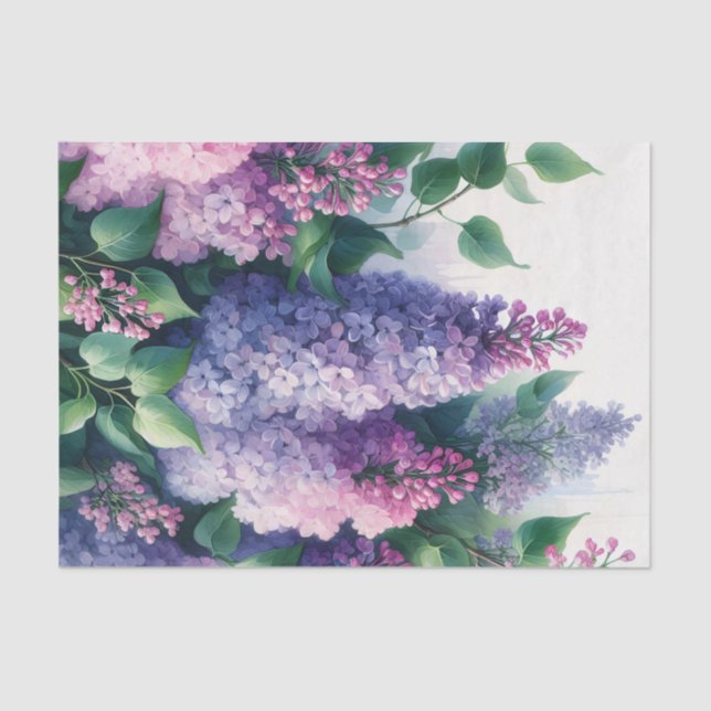 Papel De Seda Draping Watercolor Lilac Decoupage (Anverso)
