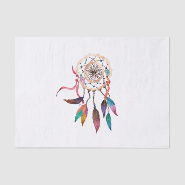 Papel De Seda Dreamcatcher bohemio en pintura vibrante de la (Anverso)