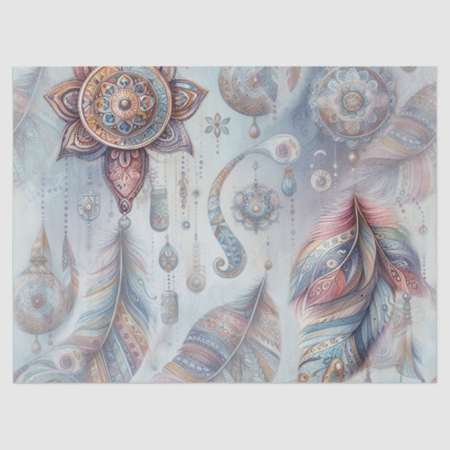 Papel De Seda Dreamcatchers en un tema bohemio (Anverso)