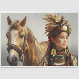 Papel De Seda Dreamlike Exposure Of a Native Girl And Horse