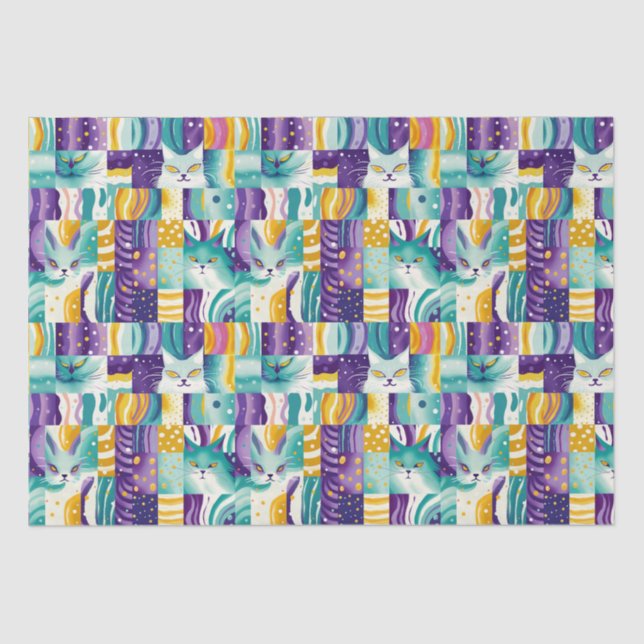 Papel De Seda Dreamy Cat Mosaic (Anverso)