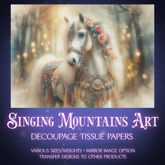 Papel De Seda Dreamy Decorated Fairytale Horse Decoupage (Subido por el creador)