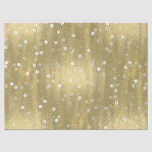 Papel De Seda Dreamy Gold y White Confetti Bokeh Boda
