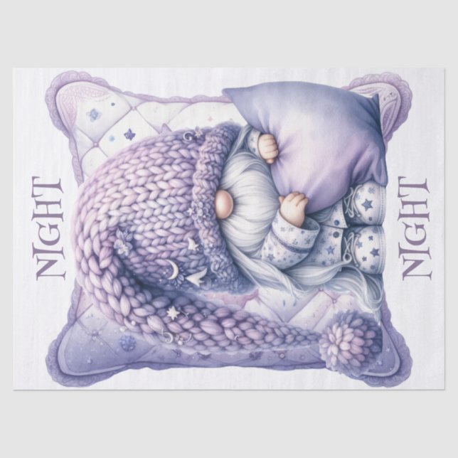 Papel De Seda Dreamy Lilac Pajama Gnome (Anverso)
