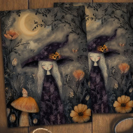 Papel De Seda Dreamy Whimsical Halloween Witch Decoupage