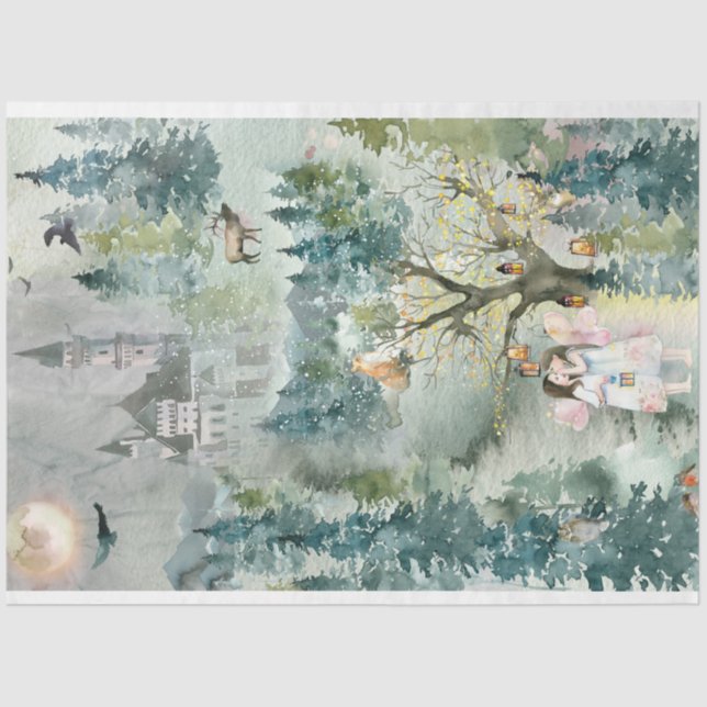 Papel De Seda Dreamy Woodland Nursery Tissue Paper (Anverso)