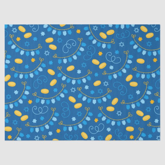 Papel De Seda Dreidels de Janucá (Anverso)