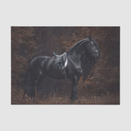 Papel De Seda Dressage Friesian Stallion