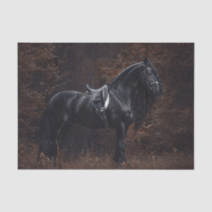 Papel De Seda Dressage Friesian Stallion