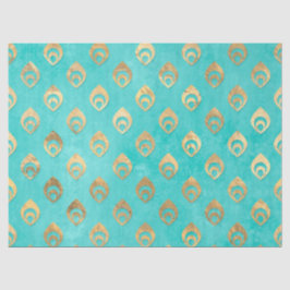 Papel De Seda Drogas abstractas de oro en la página de Aqua Deco