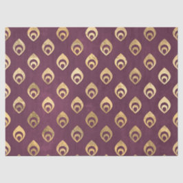 Papel De Seda Droplets abstractos de oro en deshielo púrpura