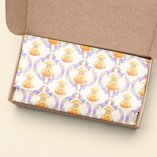 Papel De Seda Ducha de Bebé Acuarela Boho Corderito Calabaza