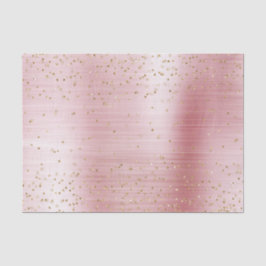 Papel De Seda Ducha de Bebé Rosa Rubor Glam Dorado Brillante Con
