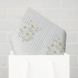 Papel De Seda Ducha de Bebé Verde Salvia Boho Daisy Gallina Tont