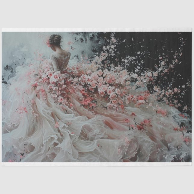 Papel De Seda Ducha de Flores Nupciales (Anverso)