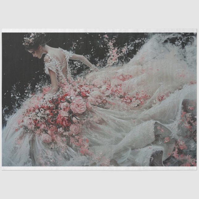 Papel De Seda Ducha de flores nupciales  (Anverso)