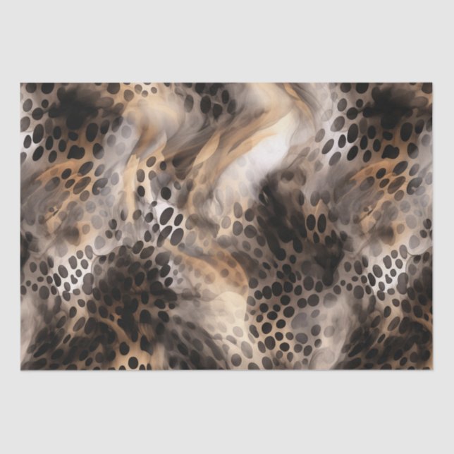 Papel De Seda Ducha de Novia Animal Estampado Leopardo Crema Neg (Anverso)