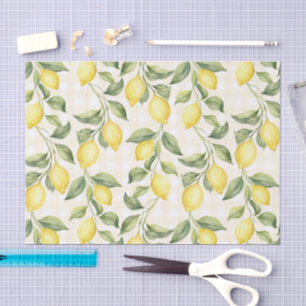 Papel De Seda Ducha de Novia con Limones Amarillos Frescos