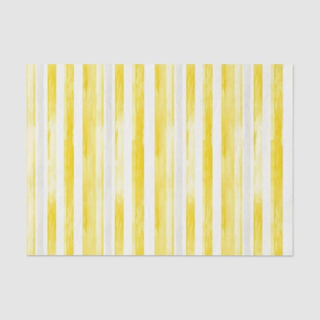 Papel De Seda Ducha de Novia con Rayas Amarillo Limón (Anverso)