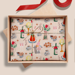 Papel De Seda Ducha de Novia de Navidad Dibujada a Mano Comparte