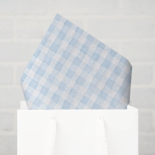 Papel De Seda Ducha de Novia de Rayas de Cuadro Blancas Azul Cla