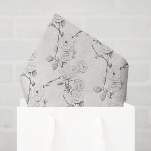 Papel De Seda Ducha de Novia Elegante de Flores de Otoño Crema y