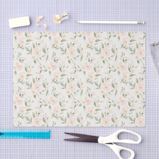 Papel De Seda Ducha de Novia Floral de Melocotón (Artesanía)